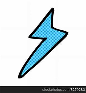 retro comic book style cartoon lightning bolt symbol