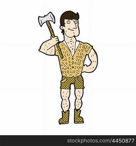retro comic book style cartoon lumberjack