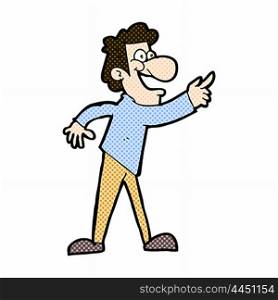 retro comic book style cartoon man pointing and laughing