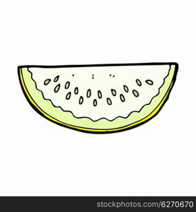 retro comic book style cartoon melon slice