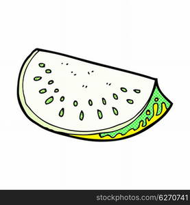 retro comic book style cartoon melon slice