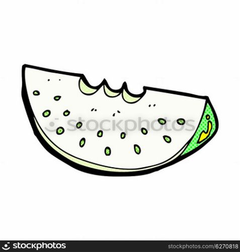 retro comic book style cartoon melon slice