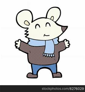 retro comic book style cartoon mouse