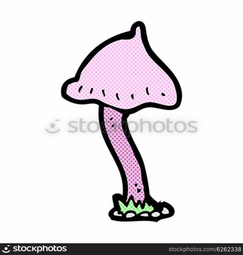 retro comic book style cartoon mushroom