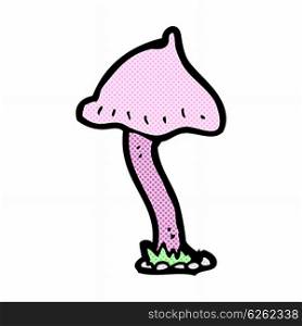 retro comic book style cartoon mushroom