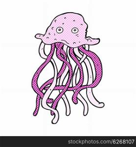 retro comic book style cartoon octopus