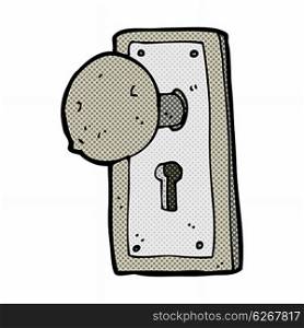 retro comic book style cartoon old door knob