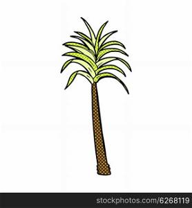 retro comic book style cartoon palm tree