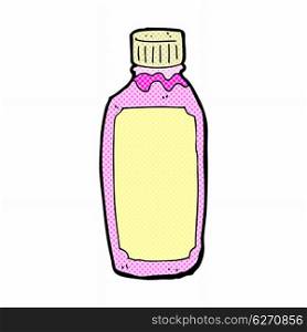 retro comic book style cartoon pink drink bottle