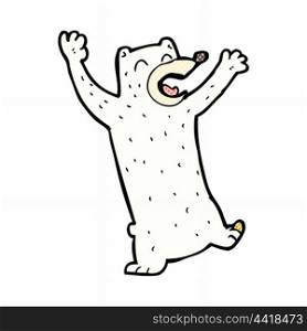 retro comic book style cartoon polar bear