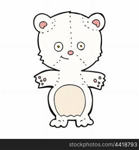 retro comic book style cartoon polar bear cub