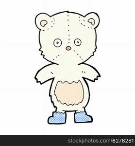 retro comic book style cartoon polar bear cub