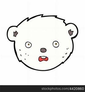 retro comic book style cartoon polar bear face