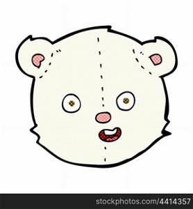 retro comic book style cartoon polar teddy bear head