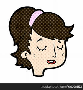 retro comic book style cartoon pretty female face