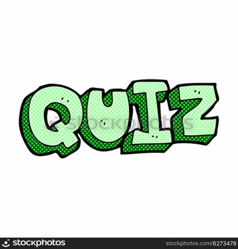 retro comic book style cartoon quiz sign