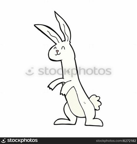 retro comic book style cartoon rabbit