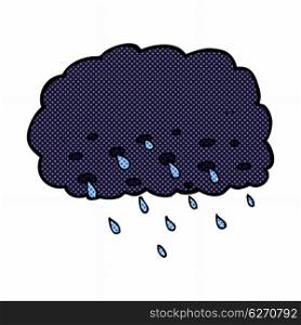 retro comic book style cartoon rain cloud