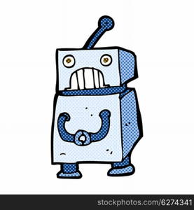 retro comic book style cartoon robot