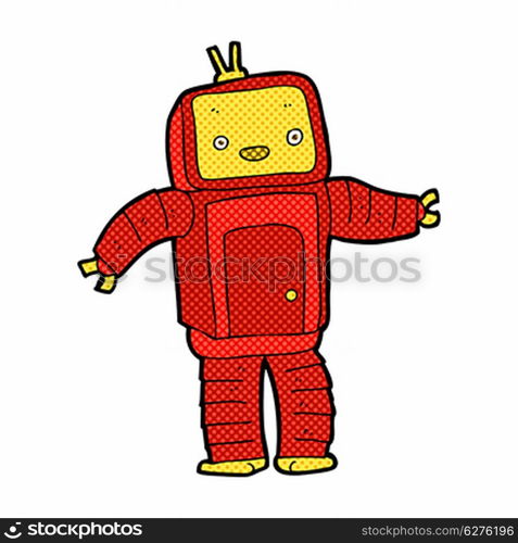 retro comic book style cartoon robot