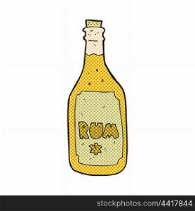 retro comic book style cartoon rum bottle
