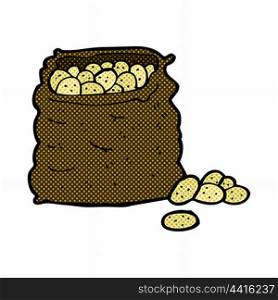 retro comic book style cartoon sack of potatoes