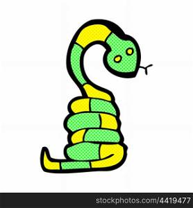 retro comic book style cartoon snake