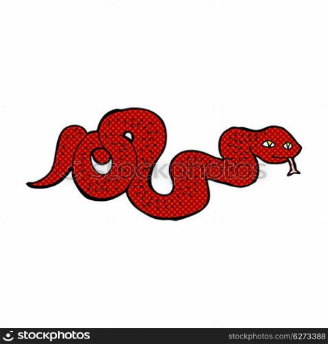 retro comic book style cartoon snake
