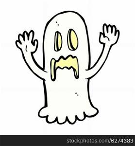 retro comic book style cartoon spooky ghost