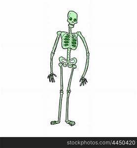 retro comic book style cartoon spooky skeleton