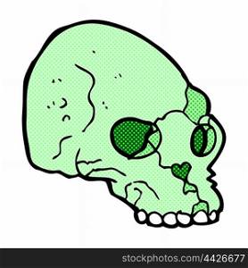 retro comic book style cartoon spooky skull