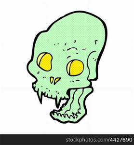 retro comic book style cartoon spooky vampire skull