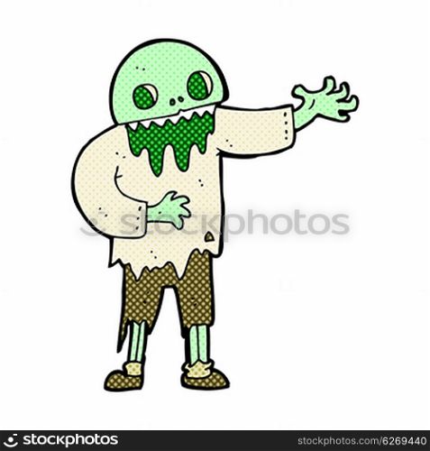 retro comic book style cartoon spooky zombie