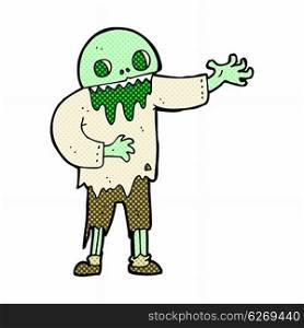 retro comic book style cartoon spooky zombie