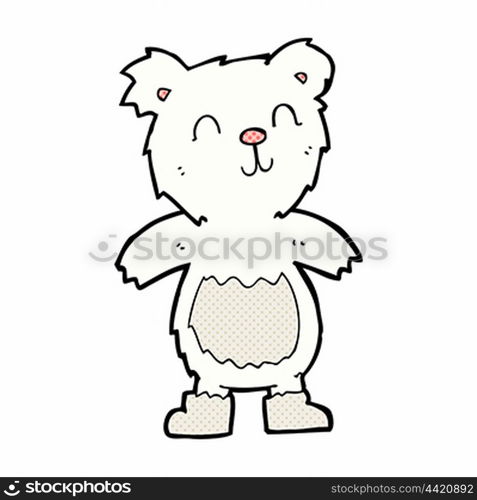 retro comic book style cartoon teddy polar bear