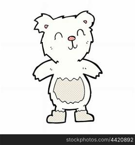 retro comic book style cartoon teddy polar bear