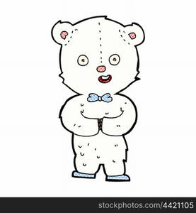 retro comic book style cartoon teddy polar bear