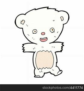 retro comic book style cartoon teddy polar bear cub