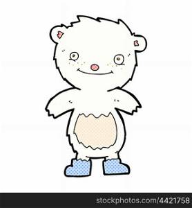 retro comic book style cartoon teddy polar bear wearing boots