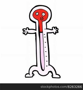 retro comic book style cartoon thermometer