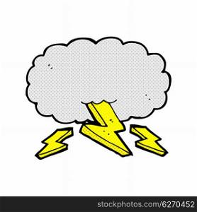 retro comic book style cartoon thundercloud