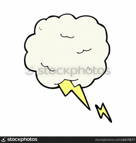 retro comic book style cartoon thundercloud symbol