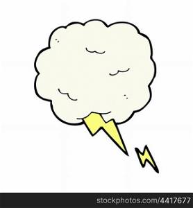retro comic book style cartoon thundercloud symbol