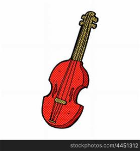 retro comic book style cartoon violin