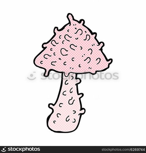 retro comic book style cartoon weird mushroom