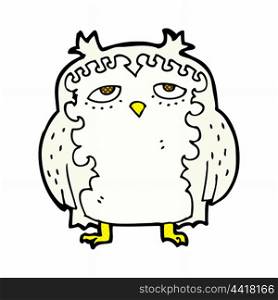 retro comic book style cartoon wise old owl