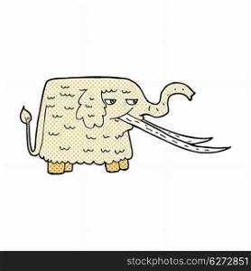 retro comic book style cartoon woolly mammoth
