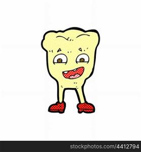 retro comic book style cartoon yellow tooth