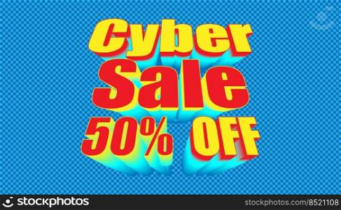 retro cyber sale 50  off. plaid blue color background style. vector illustration eps10