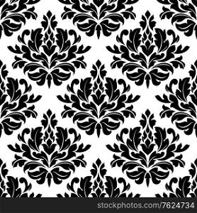 Retro damask seamless pattern with bold floral elements
